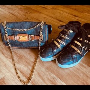 Michael Kors High Top Sneakers & Purse Set